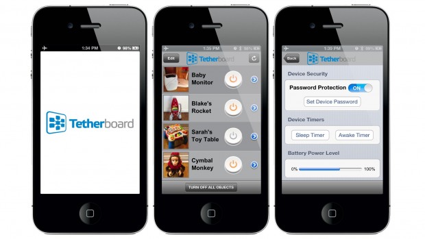 Tethercell-App zur Fernsteuerung (Bild: Tetherboard)
